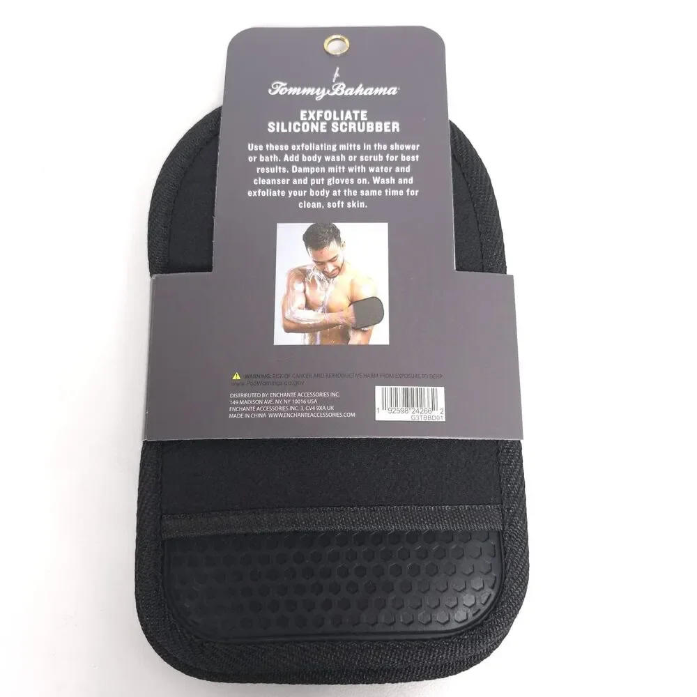 TOMMY‎ BAHAMA New Men's Exfoliate Silicone Scrubber 2 Pack Gently Exfoliate